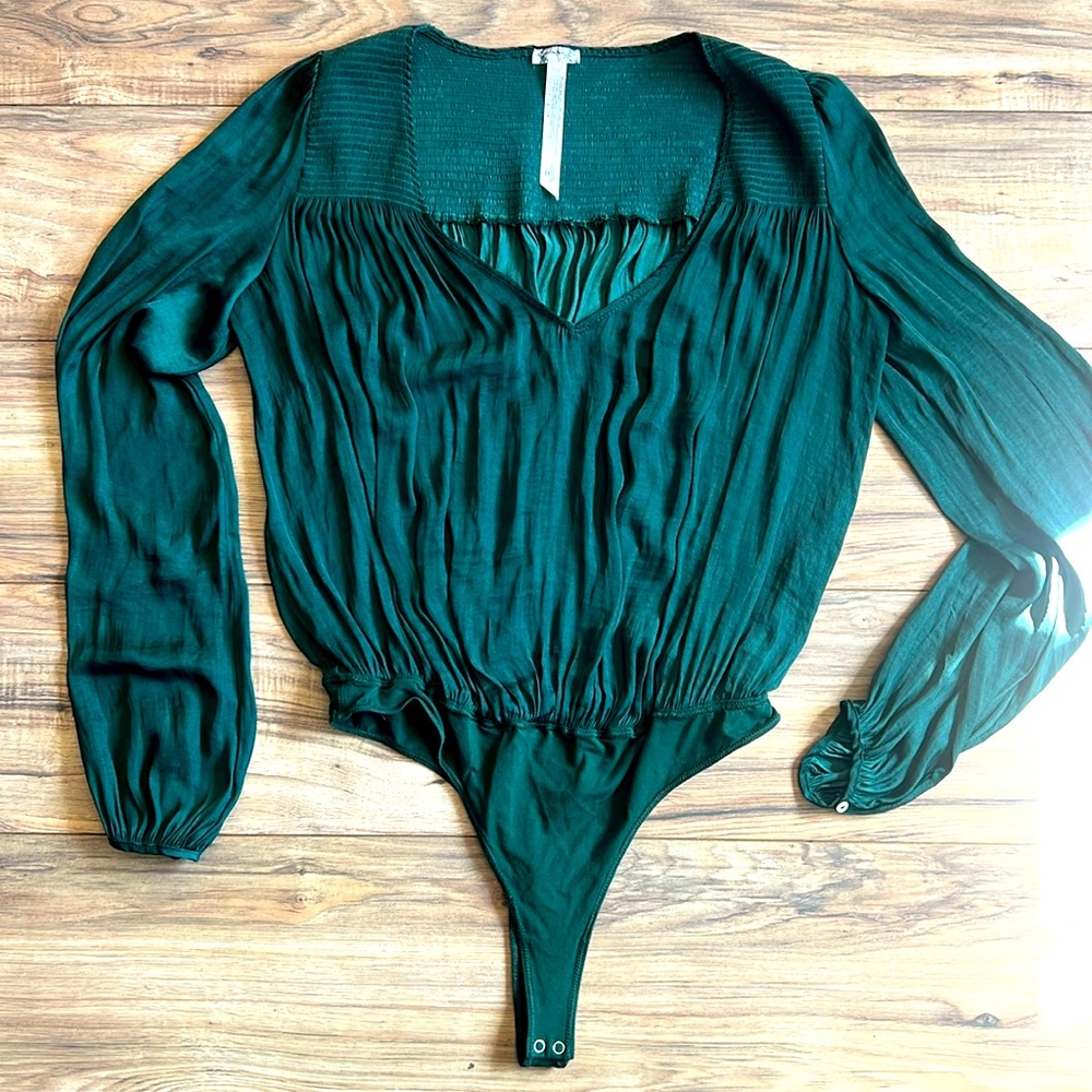 Sapphire Free People Anthropologie bodysuit